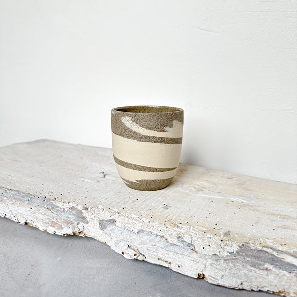 Cafe Lungo cups no handles // Big Marble // Off white + grey speckled
