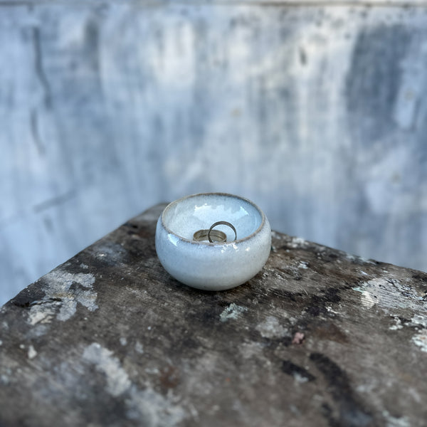 ceramic trinket dish white