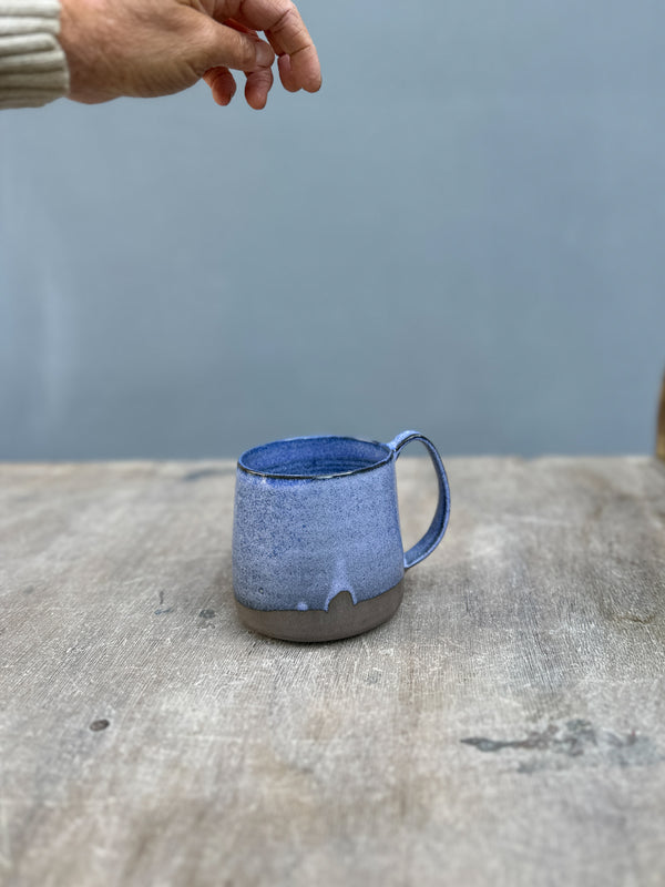 XXL Lazy & Relax mug in Antharzite & Egyptian Blue glaze + Fingermarks! -  500ml. (16,9 Fl.Oz.)