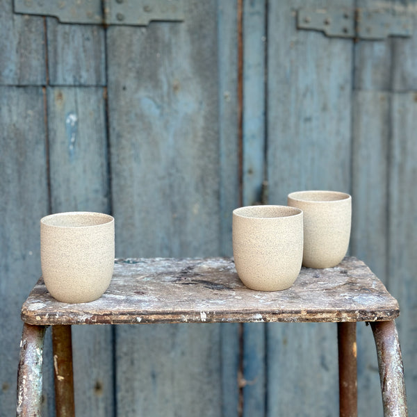 whole grain stoneware cups no handles