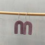 Porcelain earrings - Freckled U-Turn - Purple - small earwire