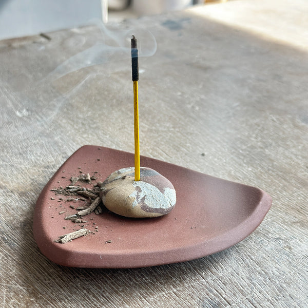 Incense holder - ZenStones - Basic - Red Earth and marbled ZenStone