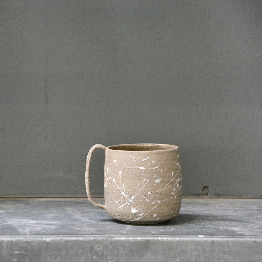 Lazy & Relax mug in Reclaimed & Recycled stoneware & white splash decoration - Nr2