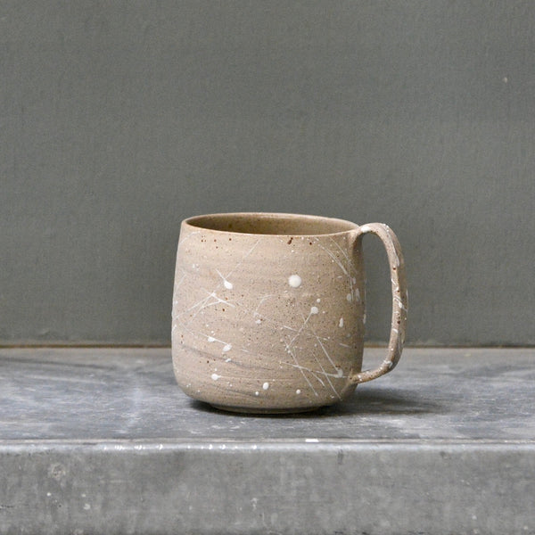 Lazy & Relax mug in Reclaimed & Recycled stoneware & white splash decoration - Nr2