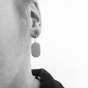 Porcelain earrings - Freckled pills - medium - Purple - small earwire