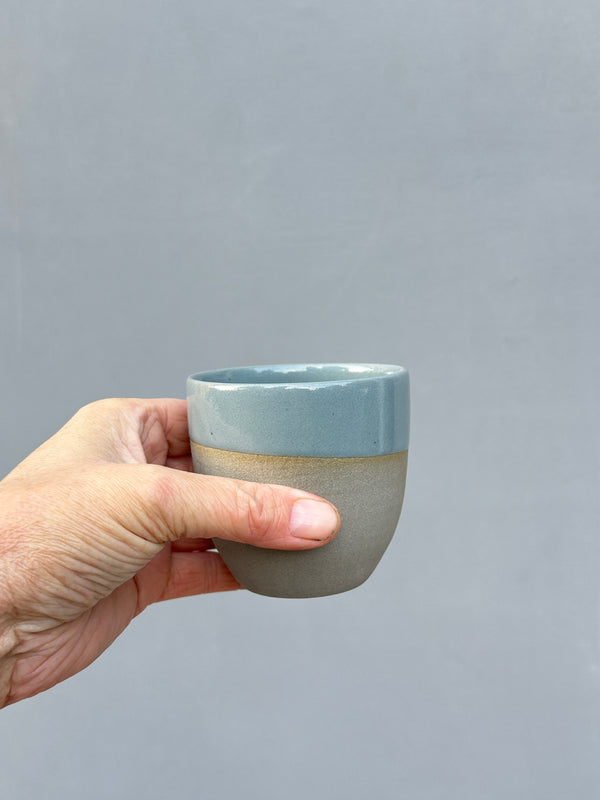 Stone & Color // Grey + Vintage Green // Cafe cups no handles.