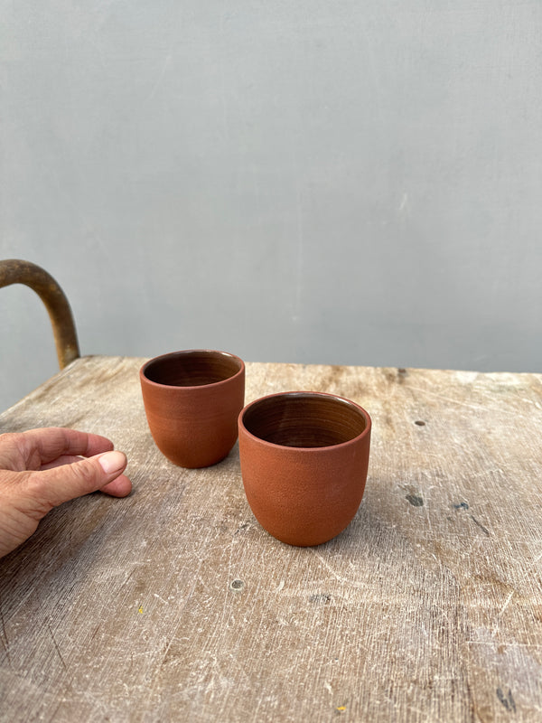 Cafe Cups Rock  no handles - Red Earth - koffie kopjes zonder oor.