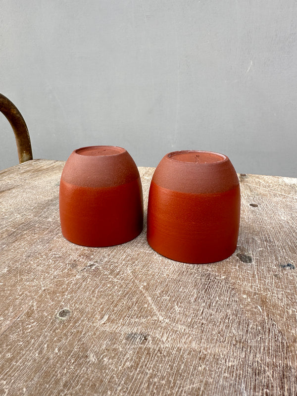 Cafe Cups Rock  no handles - Red Earth with Red Terra Sigillata - koffie kopjes zonder oor.