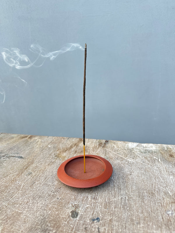 round ufo incense holder stoneware