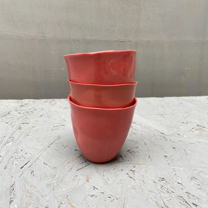 Color porcelain - set 2 cups - Subtle red