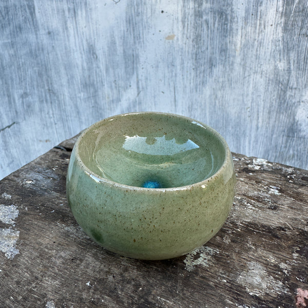 Ceramic jewelry dish - Lunar Voids - Hollow Ceramics in Lively green glaze