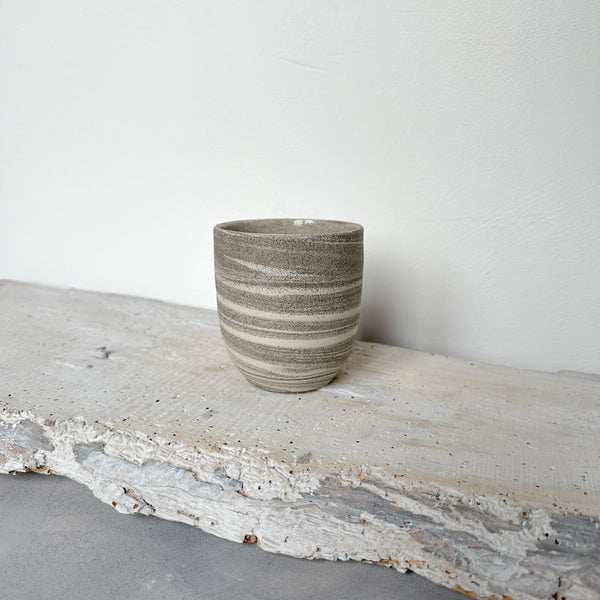 Cafe Lungo cups no handles // Fine Marble // Off white + grey speckled