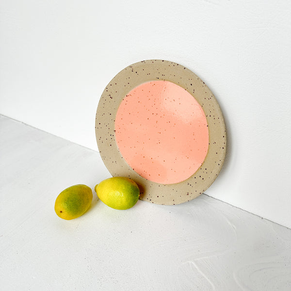 Yellow + Spot // small plate naked rim [ 6 1/4"] // Orange