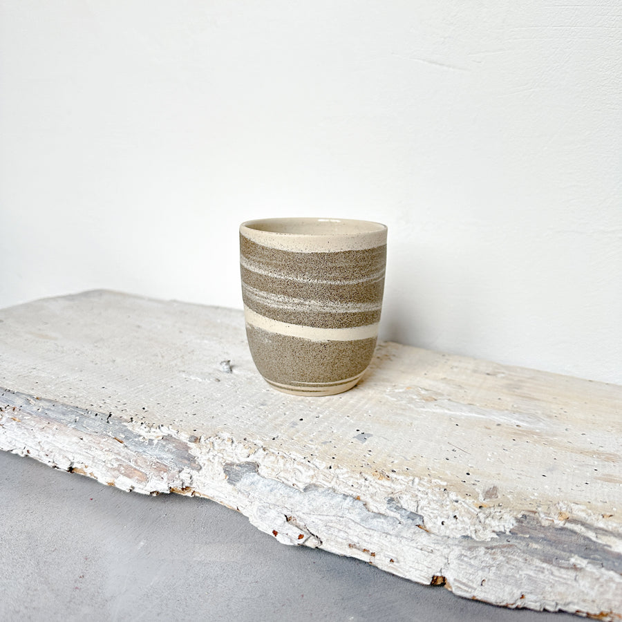 Cafe Lungo cups no handles // Medium Marble // Off white + grey speckled