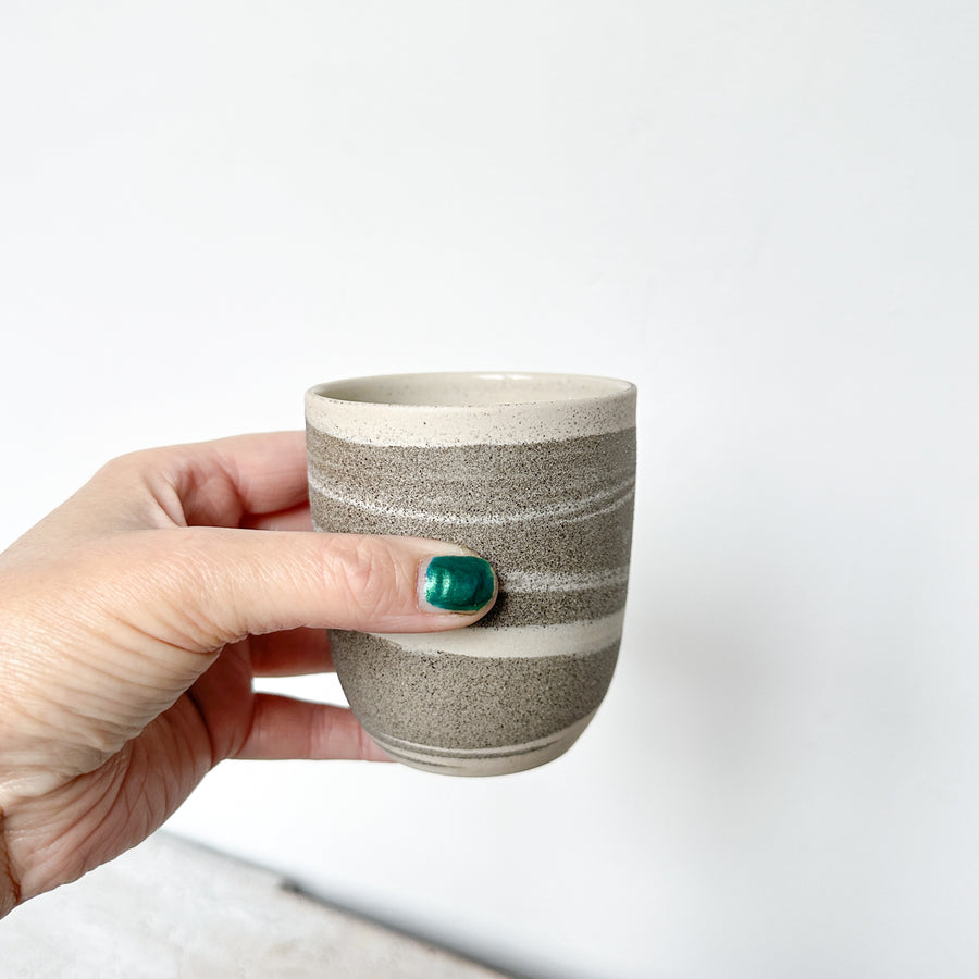 Cafe Lungo cups no handles // Medium Marble // Off white + grey speckled