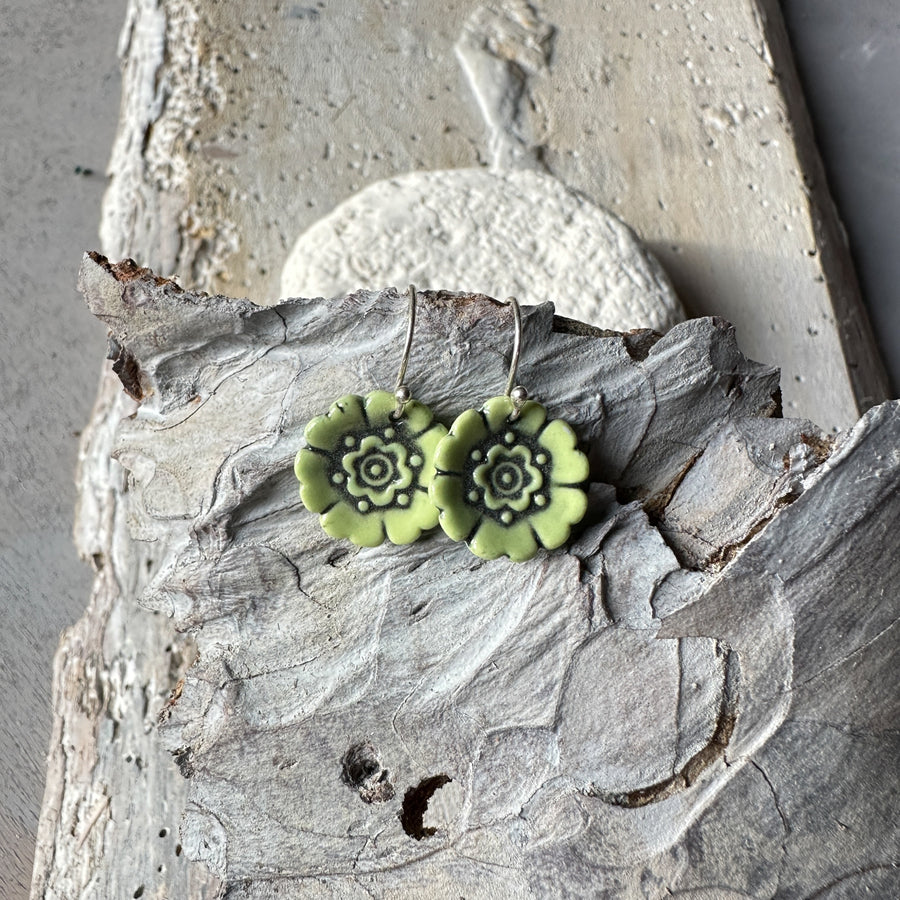 Du Joly earringss // Lime green with black // small earwire