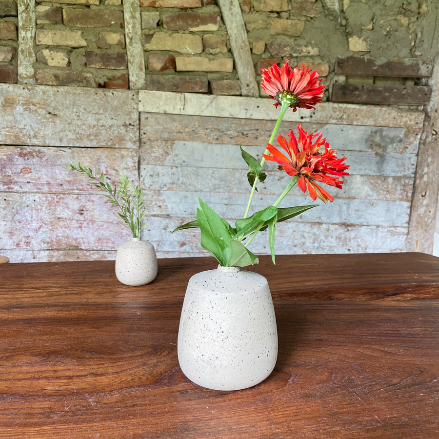 Medium vase with sharp shoulders and sweet little neck - Caramel speckled.