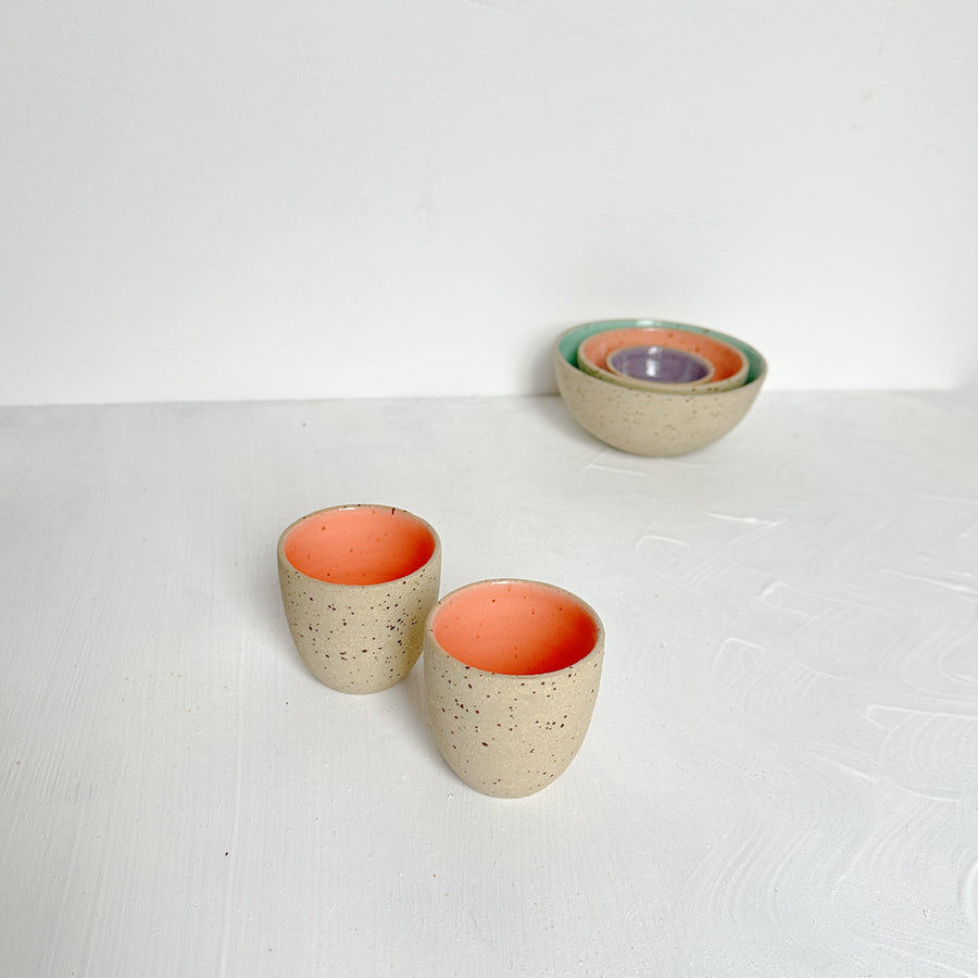 Yellow + Spots //  Ristretto cups {old version} Orange // set of 2