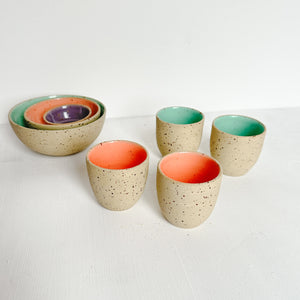 Yellow + Spots //  Ristretto cups {old version} Orange // set of 2