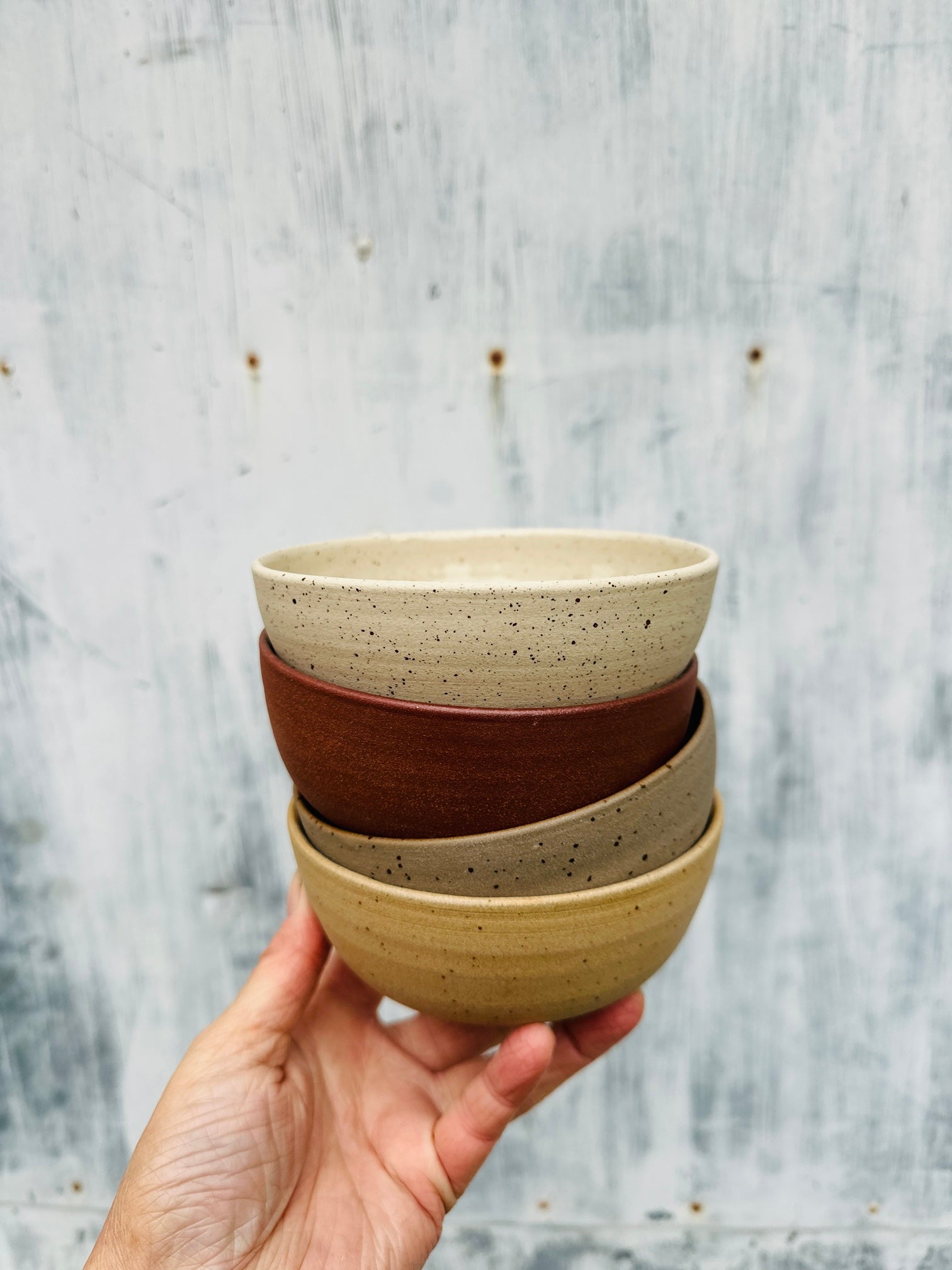 set of bowls in naturel colors