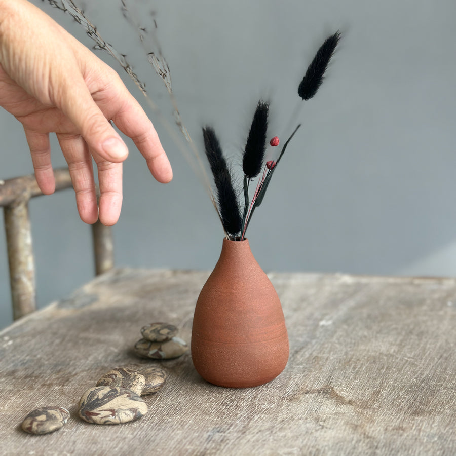 Rock - Red Earth - Bud vase / Drop shaped