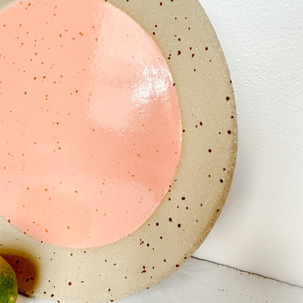 Yellow + Spot // small plate naked rim [ 6 1/4"] // Orange