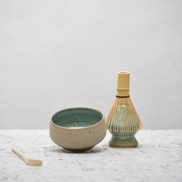 Chawan - Recycled Stoneware + Deep Sea Green glaze #D