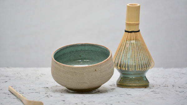 Chawan - Recycled Stoneware + Deep Sea Green glaze #D