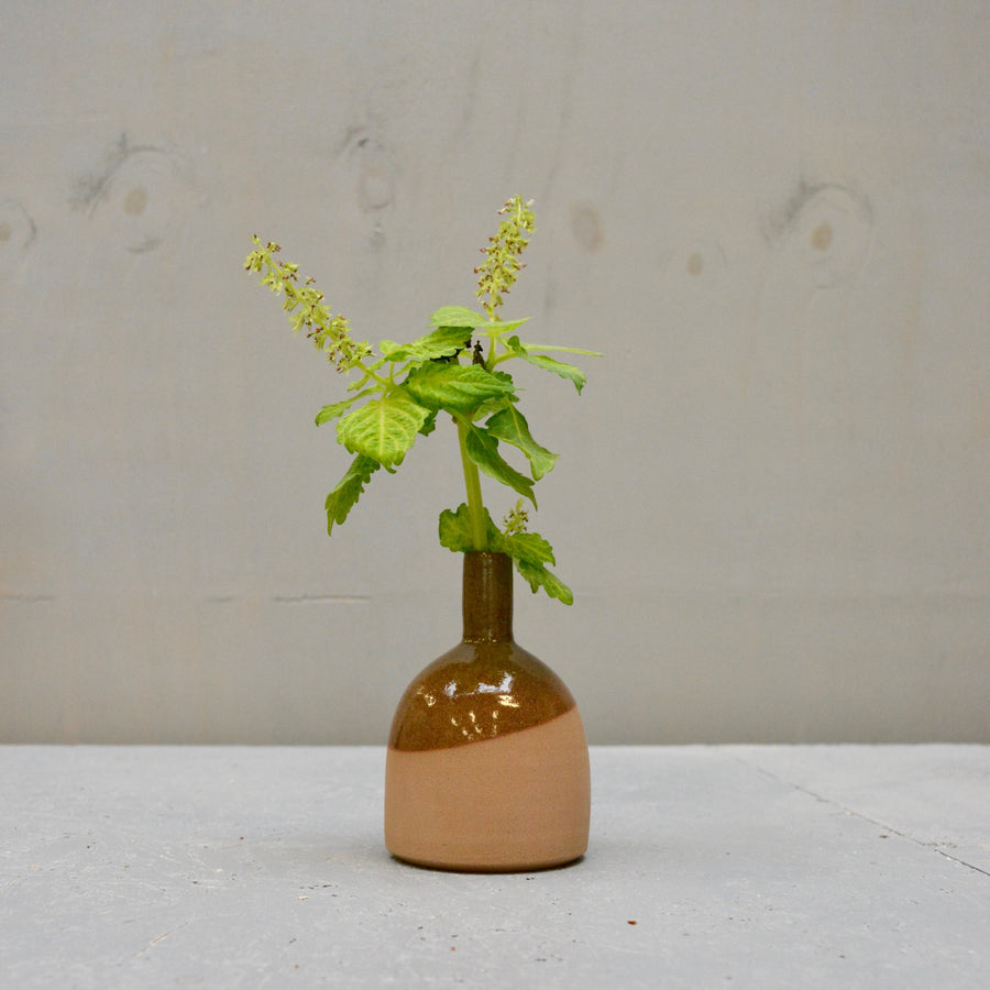 Rock - Amber - Little vase industrial round