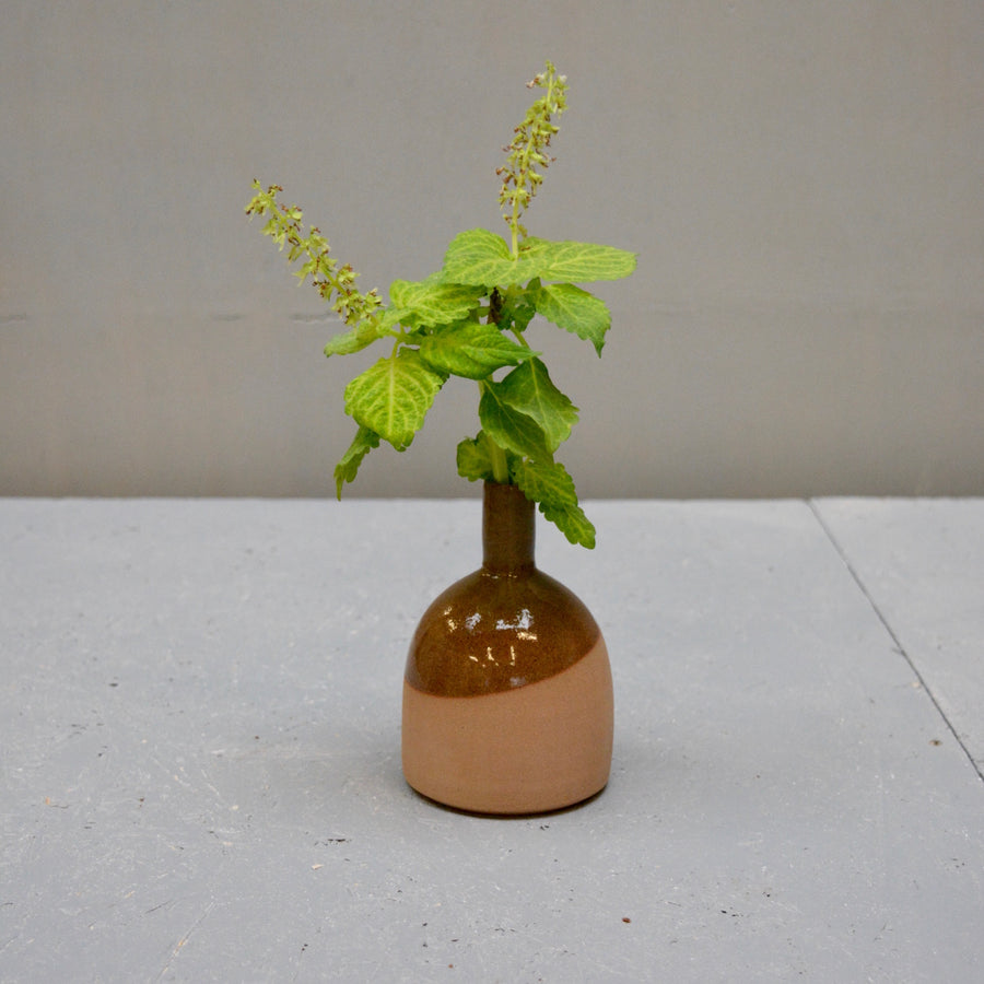 Rock - Amber - Little vase industrial round