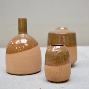 Rock - Amber - Little vase industrial round
