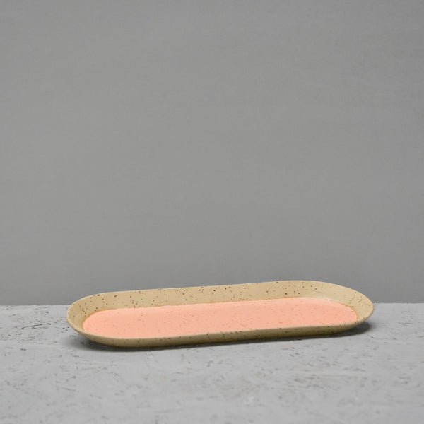 Yellow Spotted - Medium pill plate [ 14x5.5"] - Orange