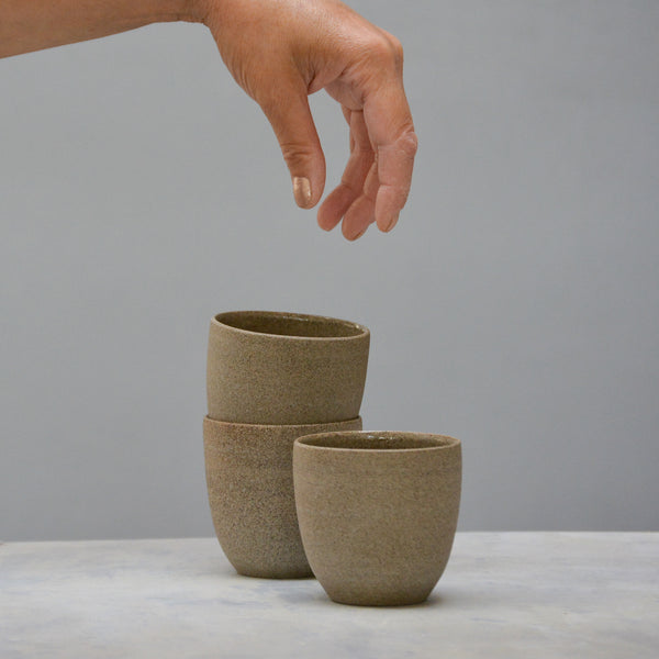 Cafe Cups Rock  no handles - Concrete - koffie kopjes zonder oor.