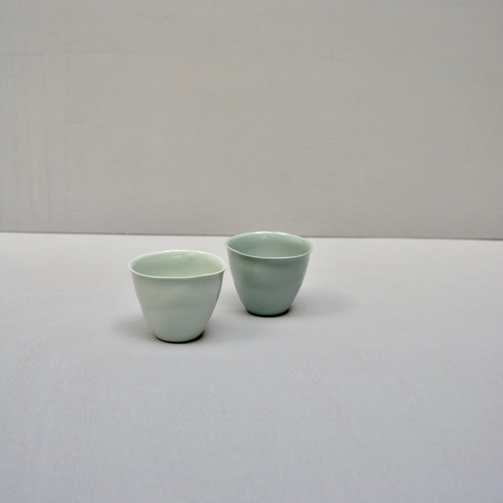 Solid Color porcelain - Espresso set  cups - Powdery greens