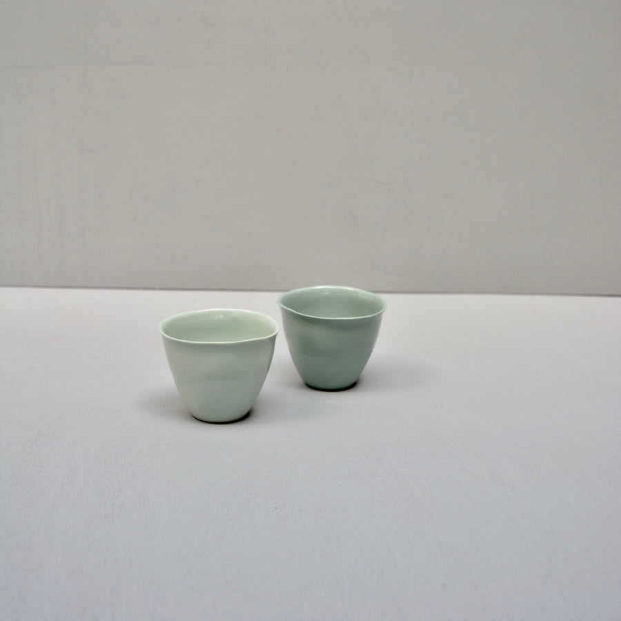 Solid Color porcelain - Espresso set  cups - Powdery greens