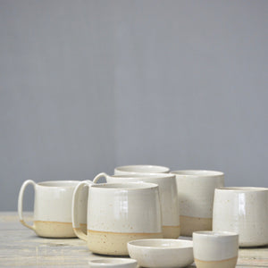 We've Spotted You - Lazy & Relax mug - White gloss and a bit of naked speckled clay.