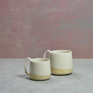 We've Spotted You - Lazy & Relax mug - White gloss and a bit of naked speckled clay.