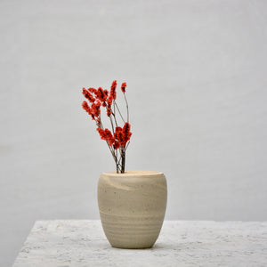High round lid vase - Recycled & Reclaimed marbled clay