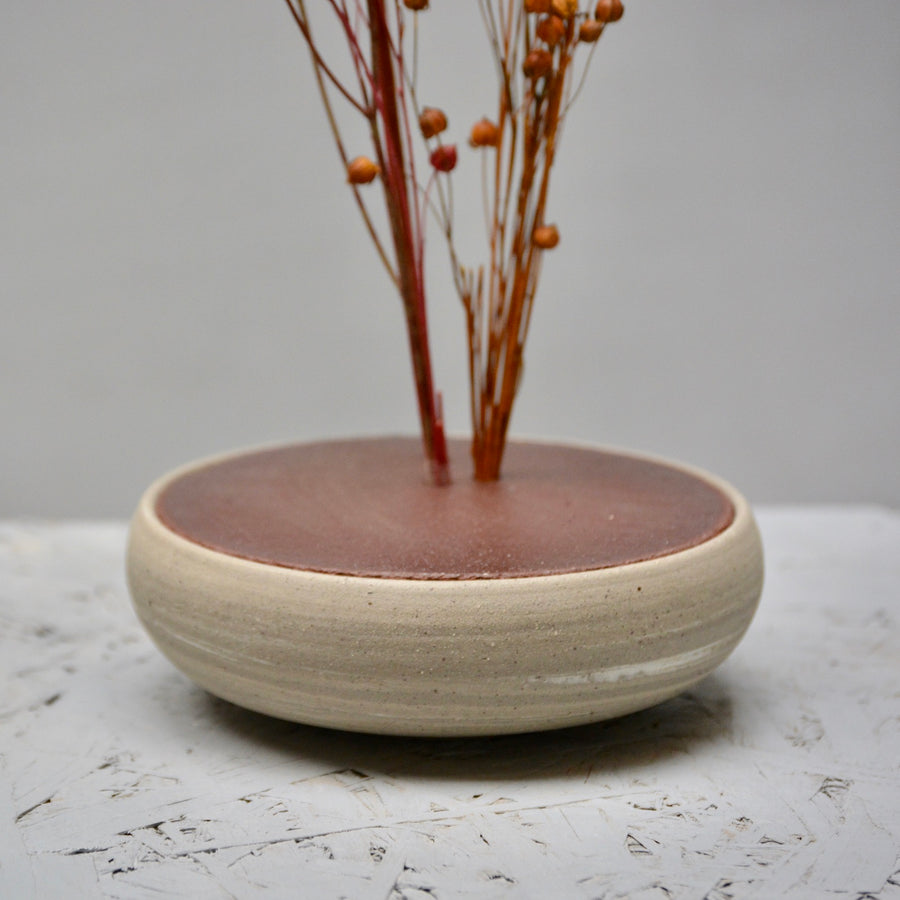 roundbase lid vase - Recycled & Reclaimed marbled clay