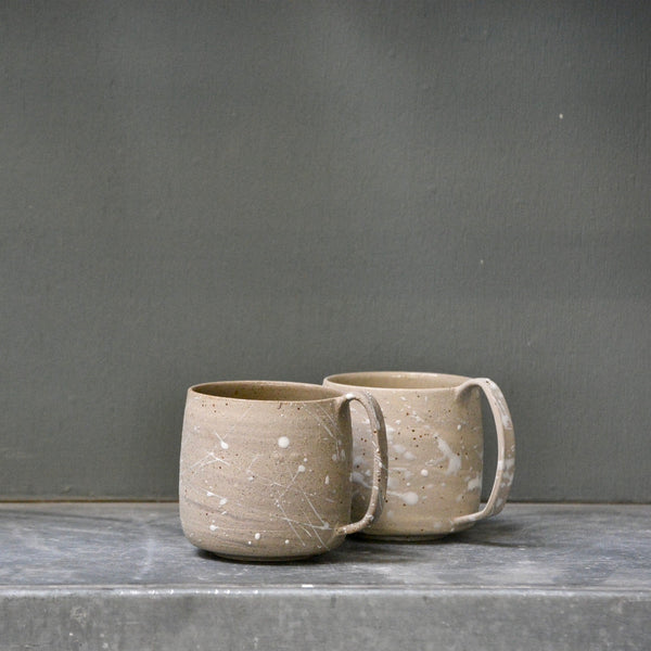 Lazy & Relax mug in Reclaimed & Recycled stoneware & white splash decoration - Nr2