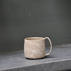 Lazy & Relax mug in Reclaimed & Recycled stoneware & white splash decoration - Nr1