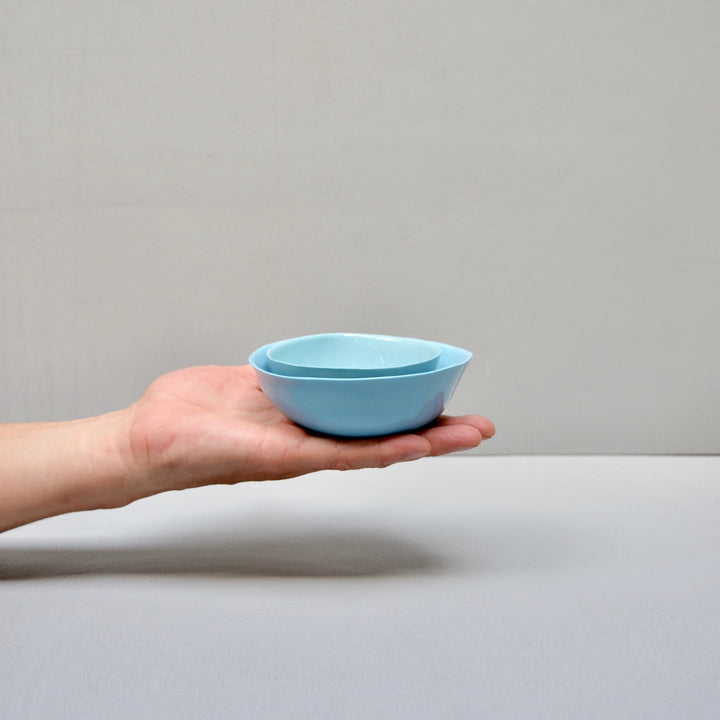 Solid Color porcelain - set 2 dishes - Turqouise Blue