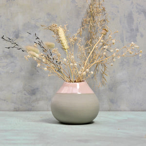 Stone & Color Vase - Just a lovely belly - grey and soft pink.