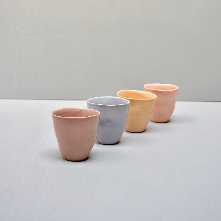Solid Color porcelain - coffee/wine/tea set 4 cups - pastels