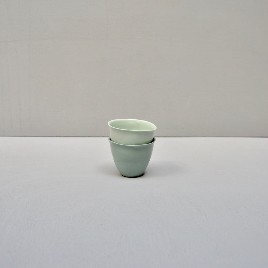 Solid Color porcelain - Espresso set  cups - Powdery greens