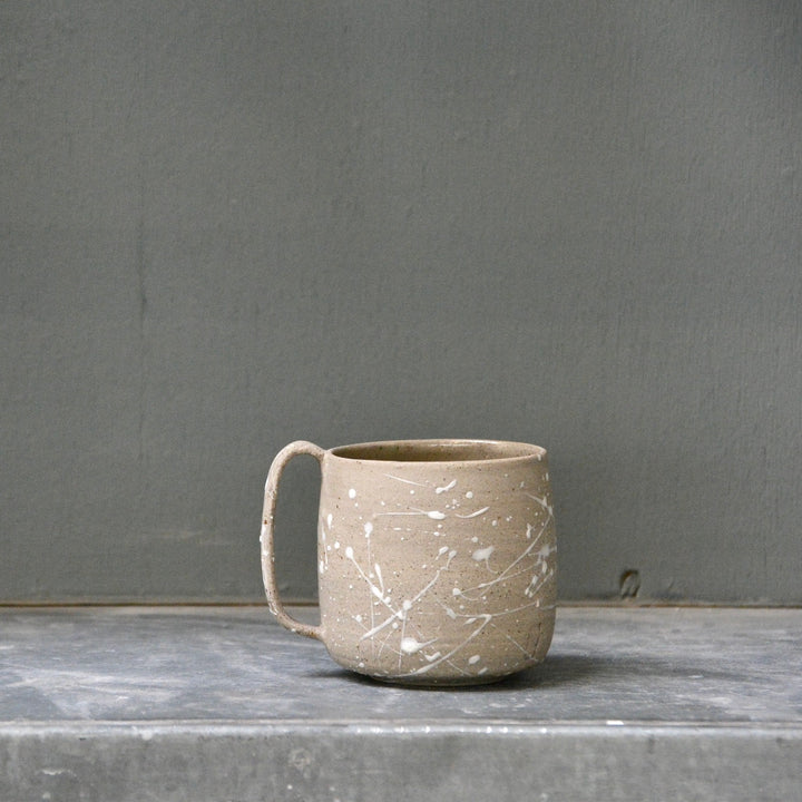 Lazy & Relax mug in Reclaimed & Recycled stoneware & white splash decoration - Nr2