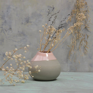 Stone & Color Vase - Just a lovely belly - grey and soft pink.