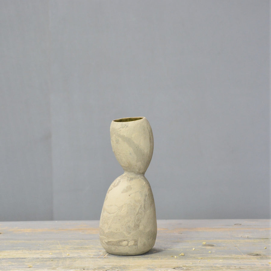 Double Belly vase - Recycled & Reclaimed marbled clay