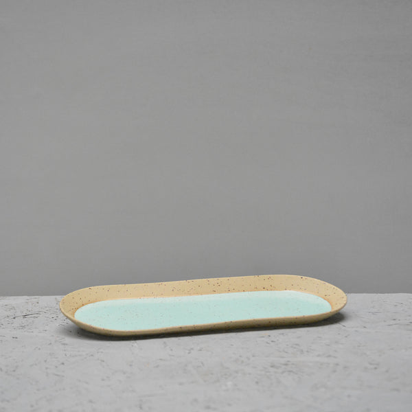 Yellow Spotted - Medium pill plate [ 14x5.5"] - Ice green