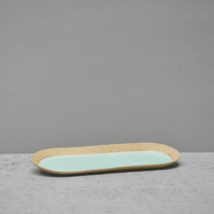 Yellow Spotted - Medium pill plate [ 14x5.5"] - Ice green